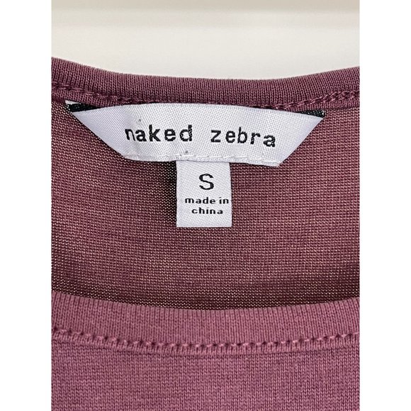 Size Small NAKED ZEBRA MUTED PURPLE DOLMAN COLD SHOULDER TOP Shirt Spring Summer - Picture 5 of 7